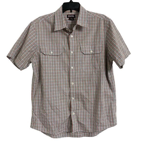 MICHAEL Michael Kors Men's 100% Cotton Casual Shirt Short Sleeve Size Large - Picture 1 of 10